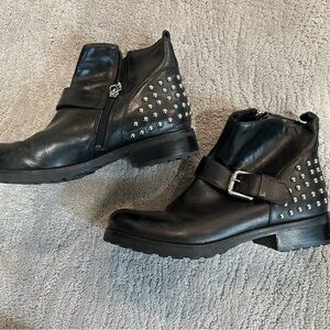 Guess Black Ankle Boots with Studded Detailing